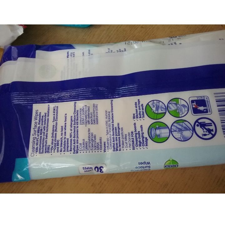 Chusteczki antybakteryjne do powierzchni 30 sztuk