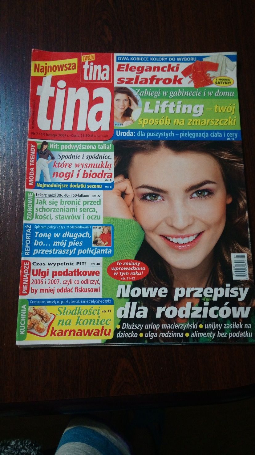 78. Stare kolorowe gazety ,, Tina" z 2007. 2 sztuki