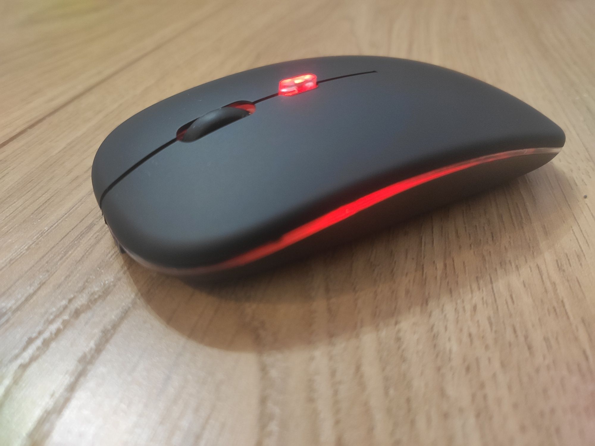 Myszka bezprzewodowa Bluetooth kolorowe LED cicha czarna USB mysz