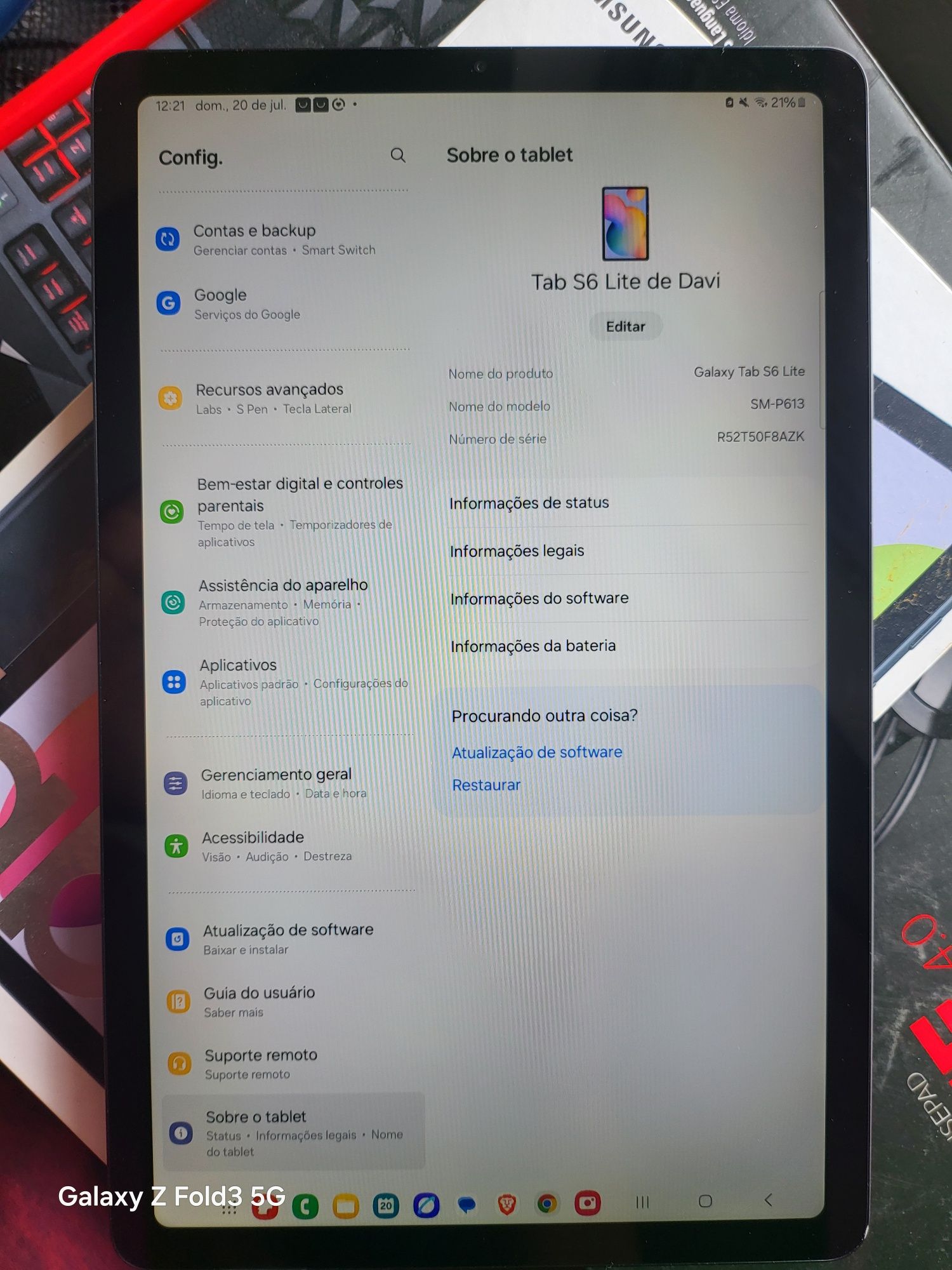 Tablet Samsung S6 Lite 4/64gb 2022 snapdragon p613