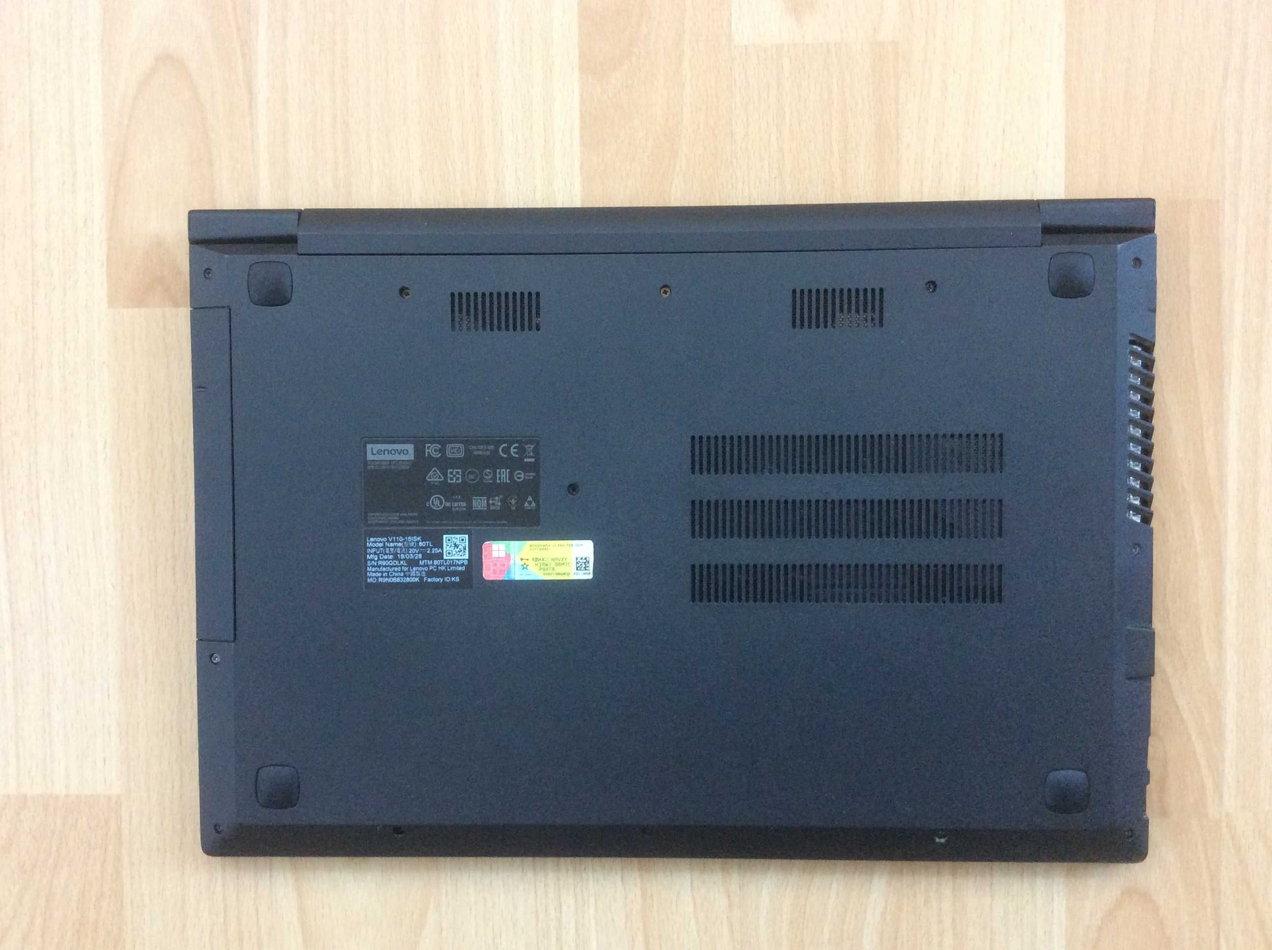 LENOVO V110/15,6''Mat/i3/SSD256GB/RAM8GB/Kam/Bat>2h/Windows 10PRO