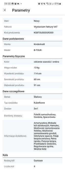 Wozek B- tour po jednym dziecku