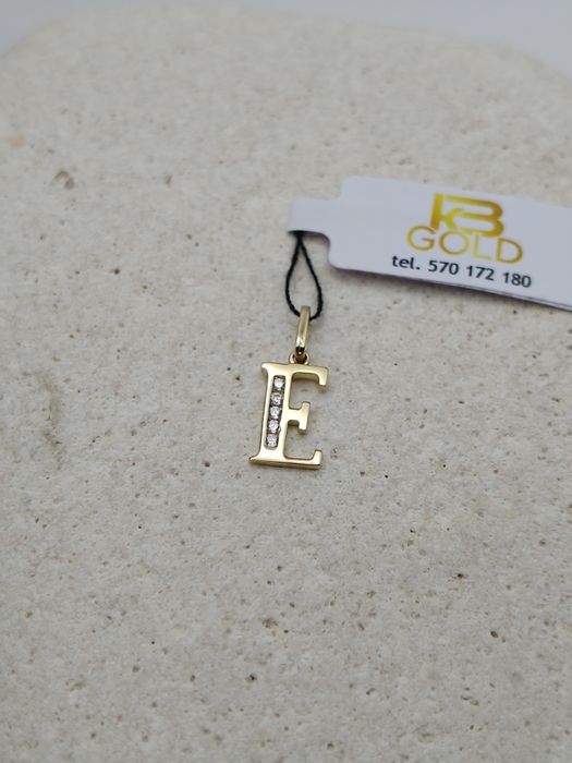 Złota Zawieszka Literka "E" Pr.585 Nowa Zapraszamy
