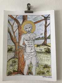 Pintura de São Sebastião - Arte Sacra