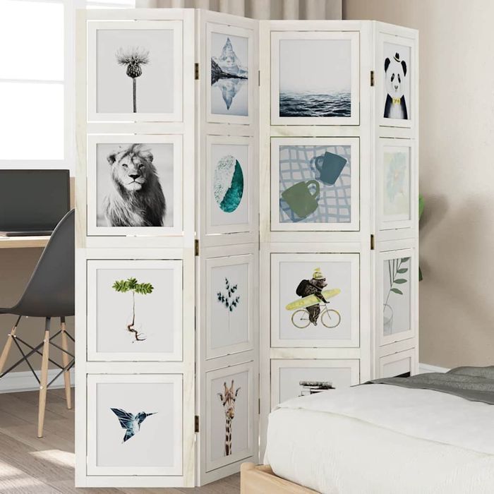 Vidaxl Parawan Pokojowy, 4-Panelowy, Biały, Lite Drewno Paulowni