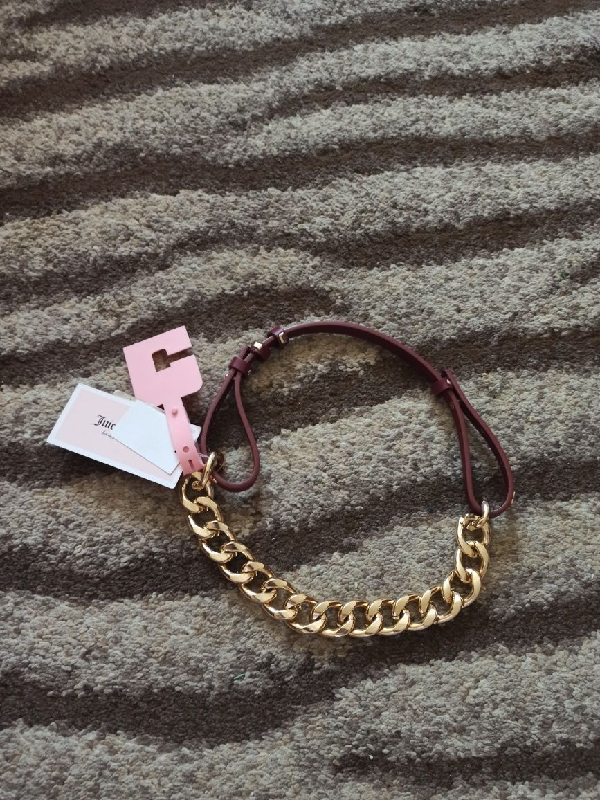 Juicy couture pasek do sukienki nowy chain S/36 borowy złoty