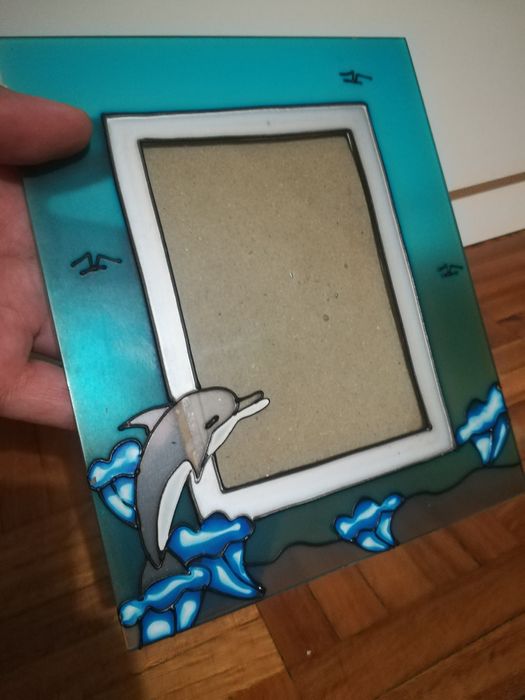 Moldura em vidro golfinho