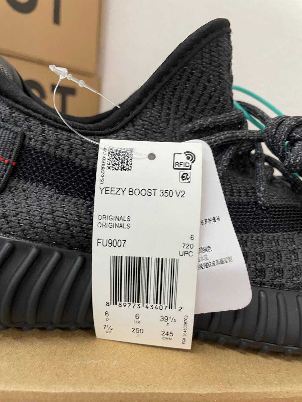 Кроссовки Adidas Yeezy 350 black / Адидас Изи черные рефлектив 38 39