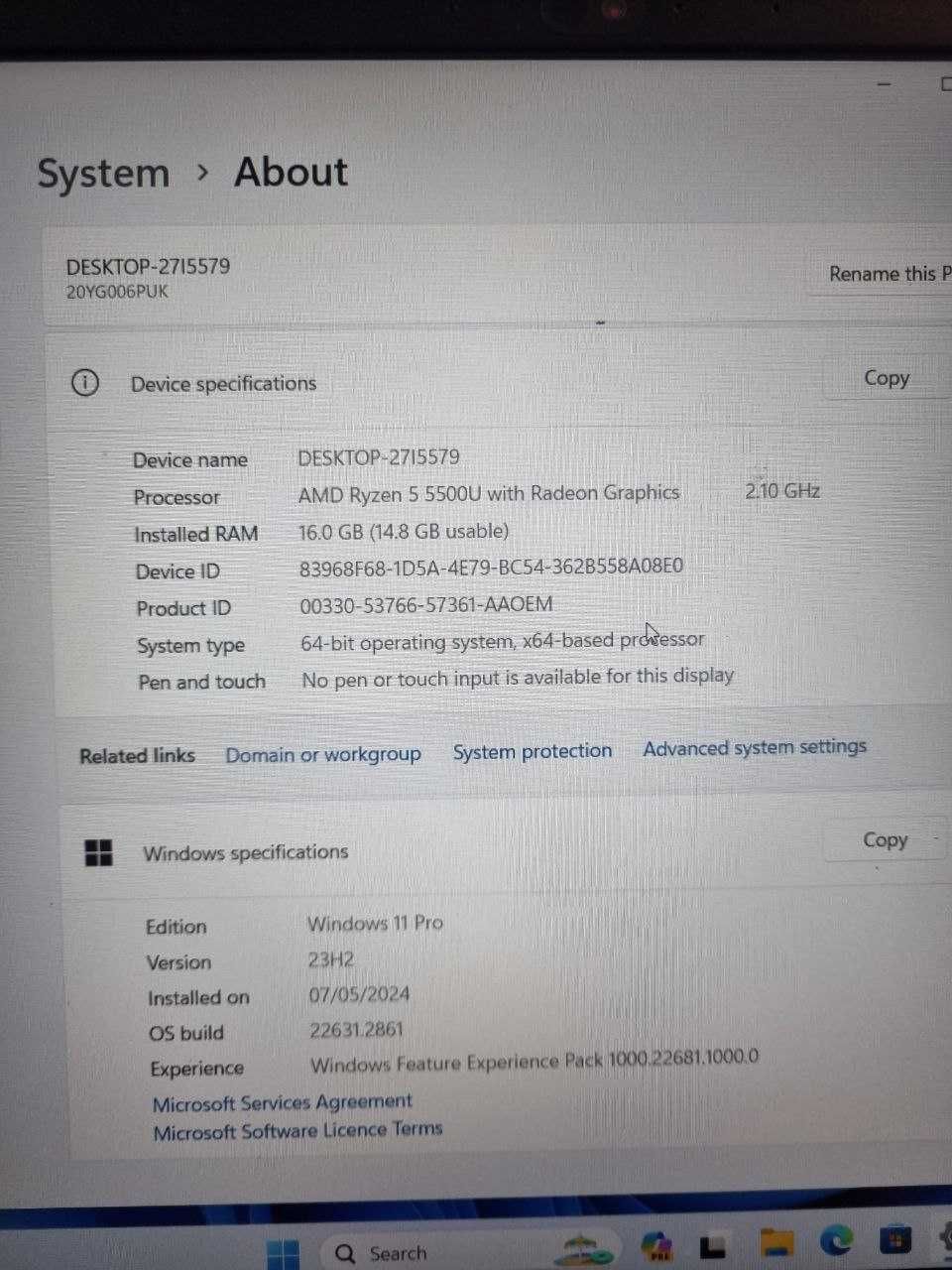 Ноутбук Lenovo ThinkPad E15 Gen 3 15.6" Ryzen 5 5500u 16GB Ram 256 SSD