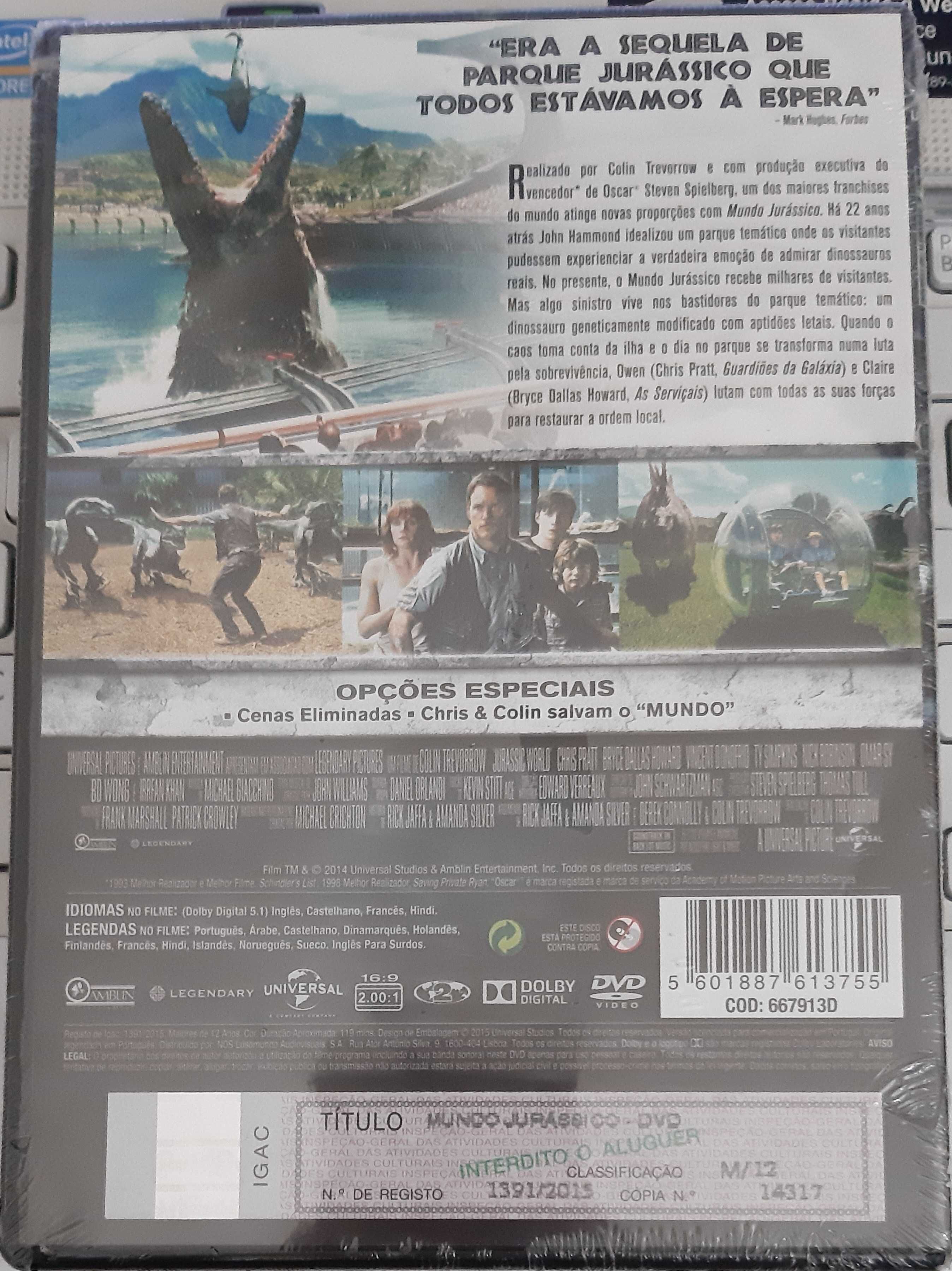 Filme em DVD: Mundo Jurássico "Jurassic World" - NOVO! SELADO!