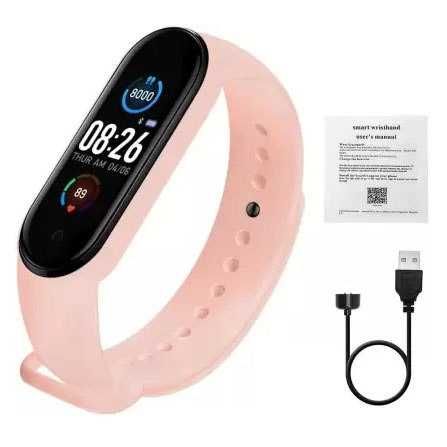 Спортивний фітнес-браслет M5 Smart Watch, рожевий, пульсометр