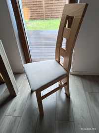 Komplet 6 krzeseł drewnianych tapicerowanych