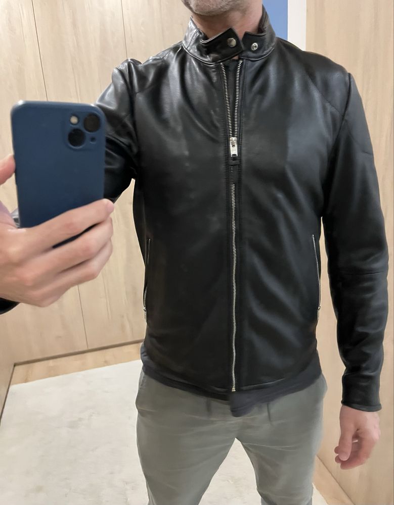 Casaco de pele Mango masculino