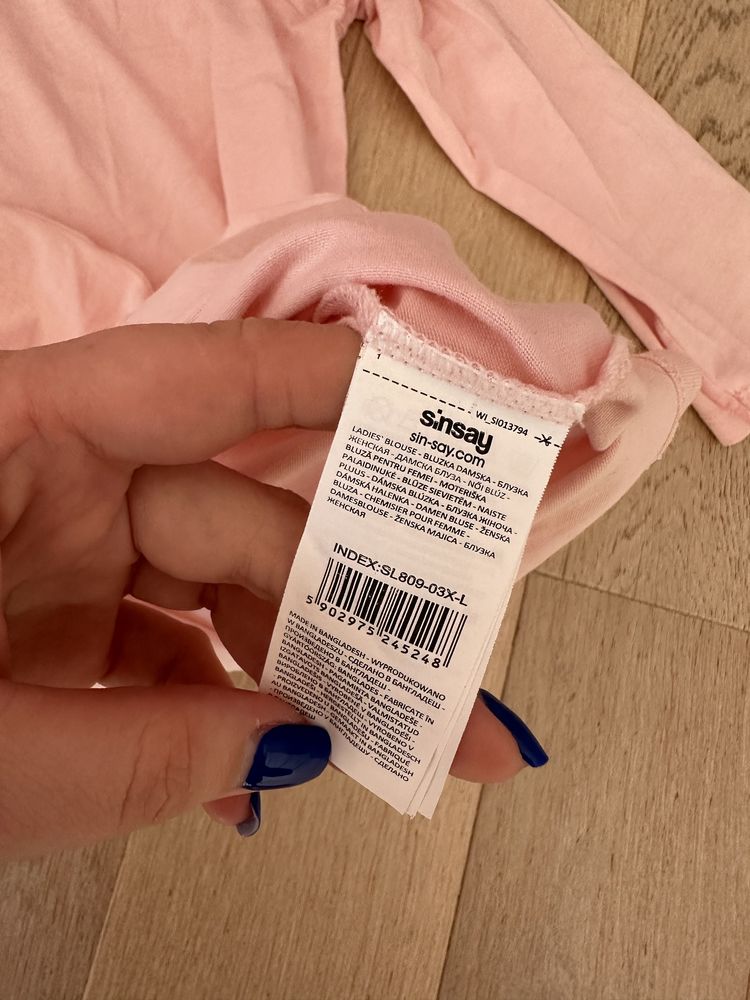 Bluzka sinsay off shoulder różowa L 40 nowa bez metki