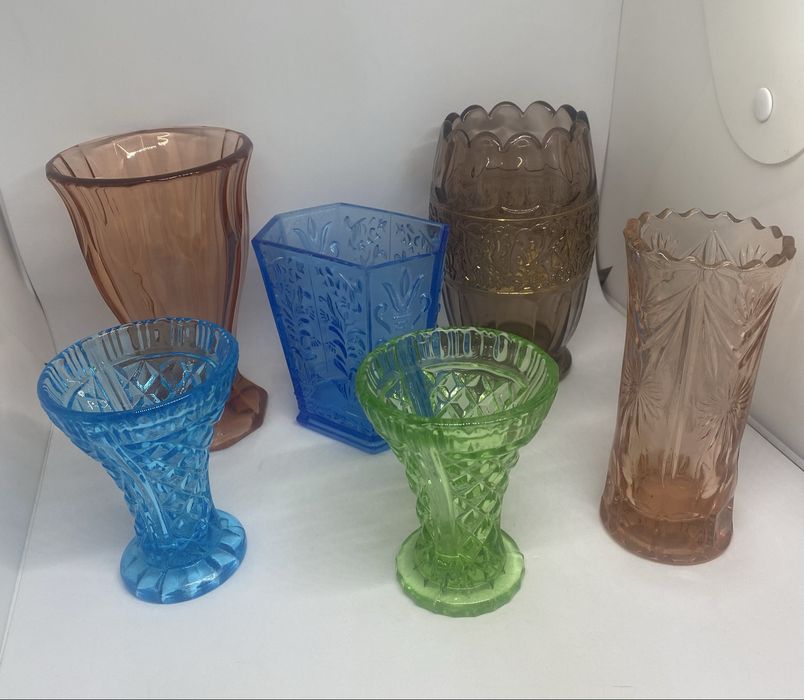 Ваза, цветное стекло, винтаж Европа