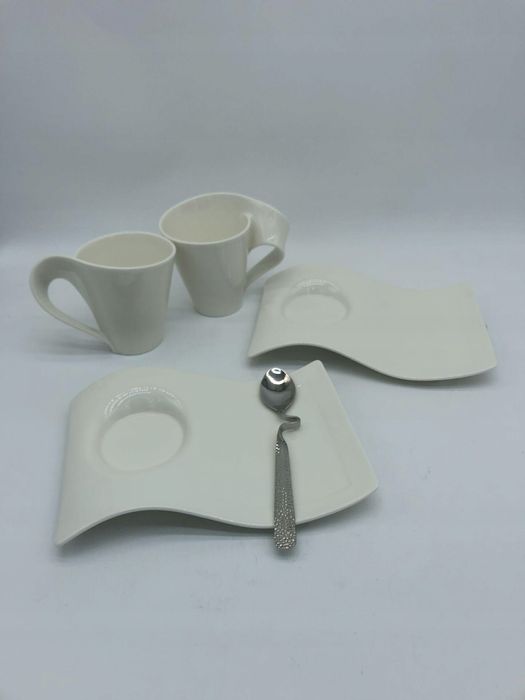 Villeroy & Boch NewWave zestaw filiżanek z porcelany do kawy elegancki