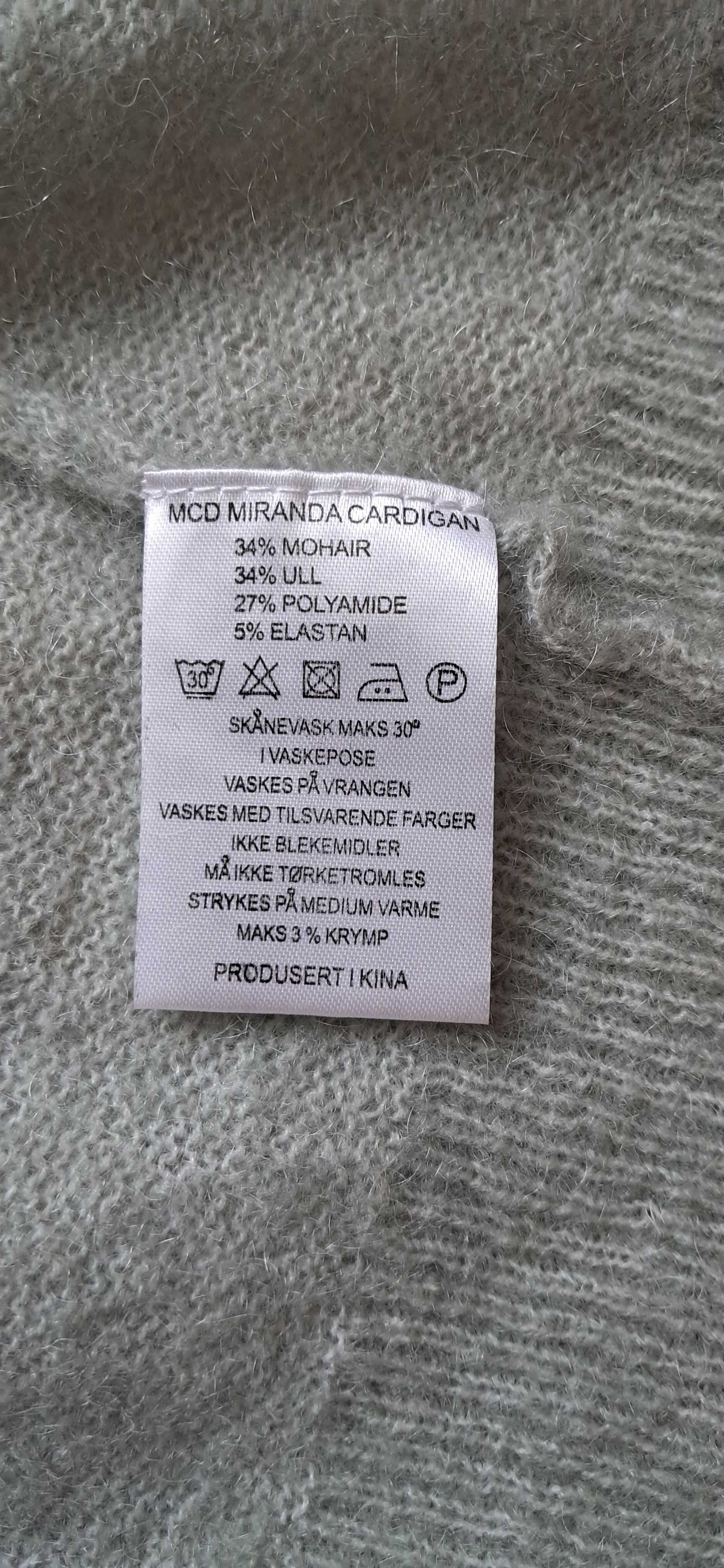Kardigan damski wełniany kolor pistacja