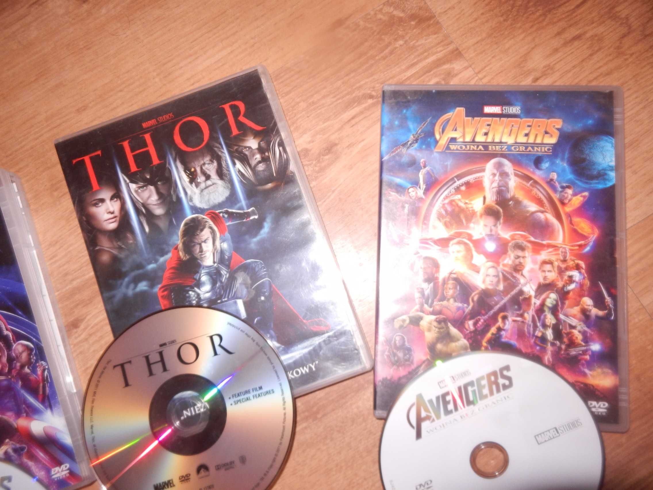 Pakiet filmów Avengers Marvel + thor wyprzedaż dvd filmy