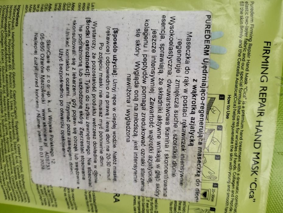 10 masek do dłoni Purederm