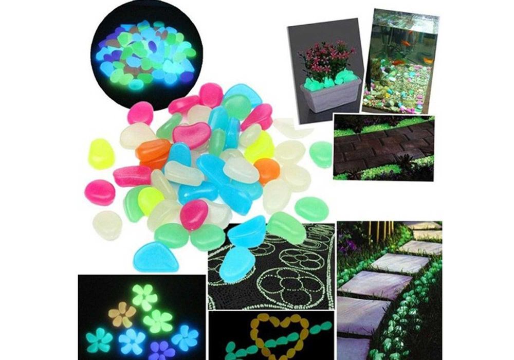 Декоративные цветные светящиеся камни, камушки грунт для в аквариума