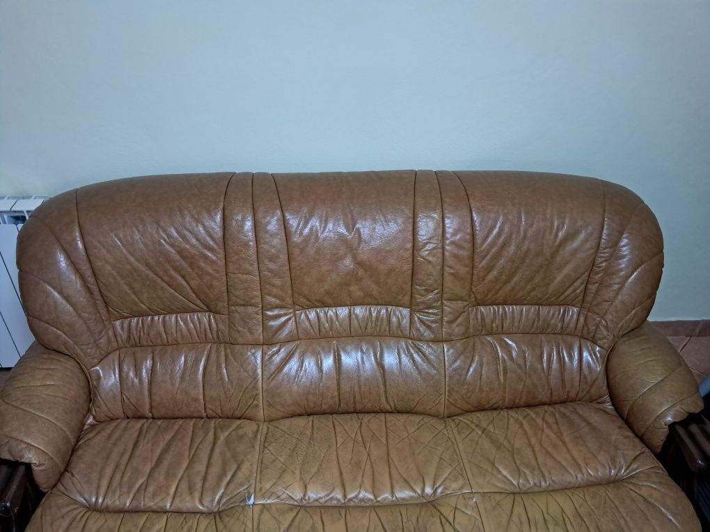 Terno de sofas em pele