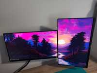 Dwa monitory Dell P2418D + Dell U2414Hb