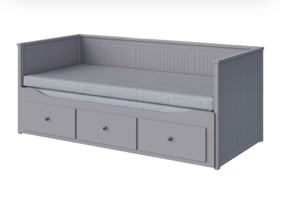 Ikea łóżko hemnes  kolor szary 2 szt z materacami