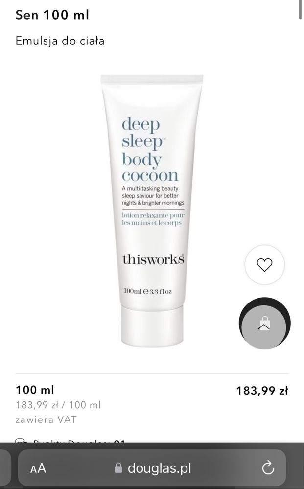 Deep Sleep Body Cocoon  emulsja krem balsam do ciała na noc 50 ml