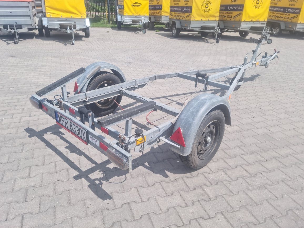 Przyczepa podłodziowa hamowana ponton skuter łódź hamowana 500 kg oś l