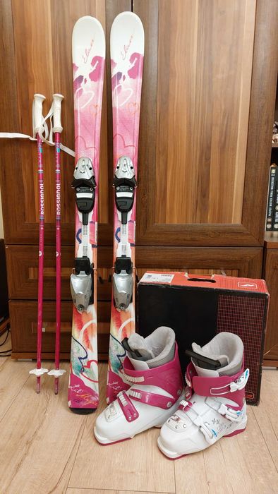 Narty Elan Lil Magic 120 buty Nordica 22.5 kijki Rossignol 95 cm