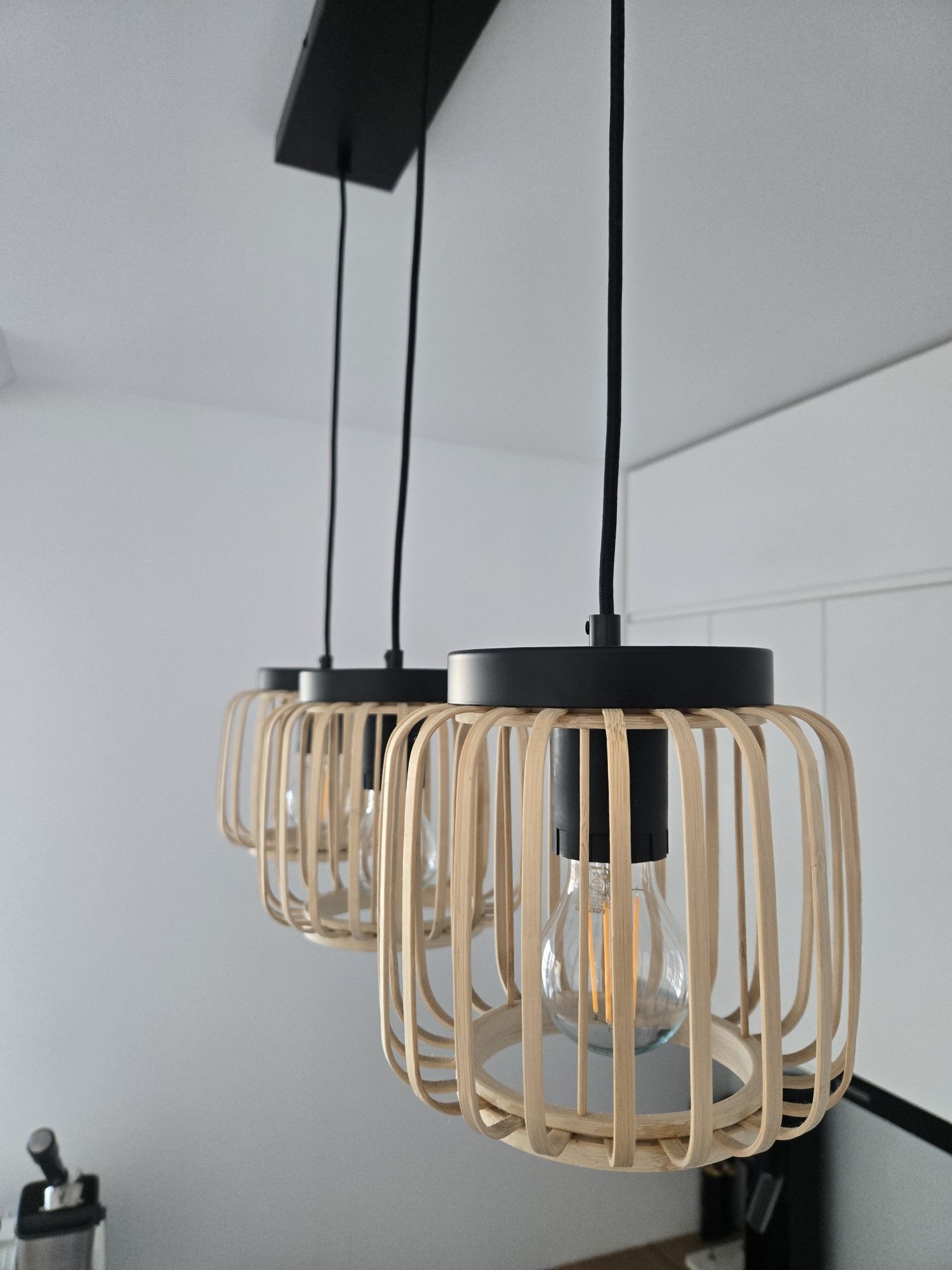 Lampa wisząca pecan czarno- beżowa
