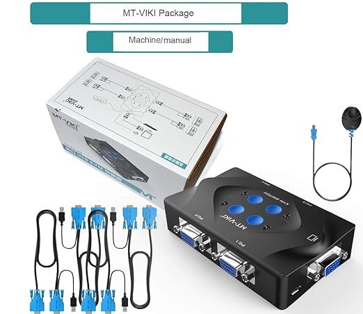MT-VIKI 4-portowy przełącznik KVM VGA z kontrolerem pulpitu USB