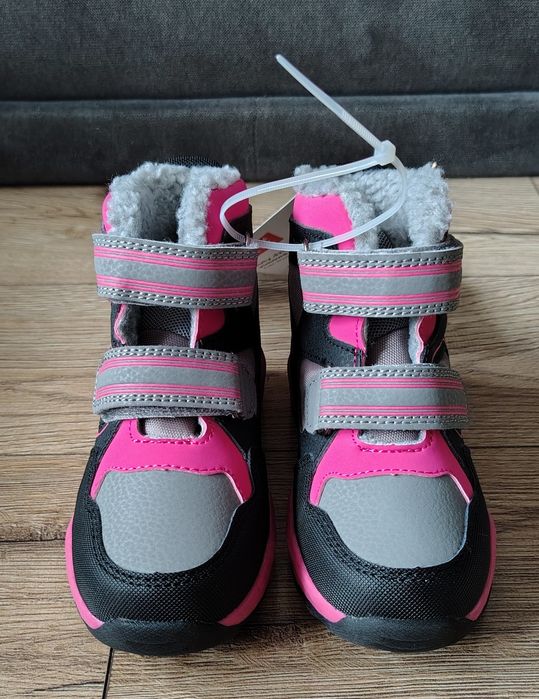 Buty zimowe ocieplane śniegowce dziewczęce różowe 28 nowe