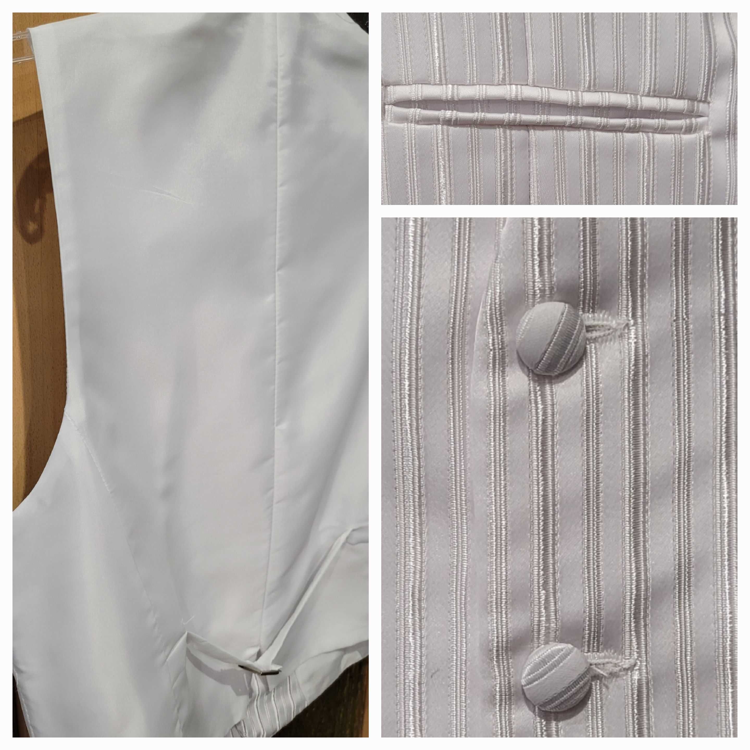 Męska Elegancka Biała Kamizelka - JAK NOWA !!!
