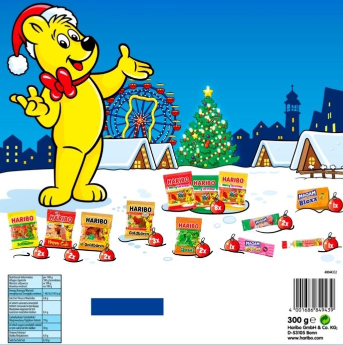 Kalendarz adwentowy Haribo 24 okienka ze słodyczami