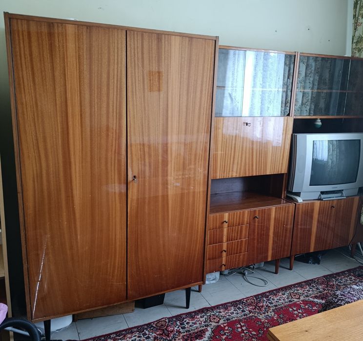 Meblościanka/segment z barkiem wysoki połysk vintage prl