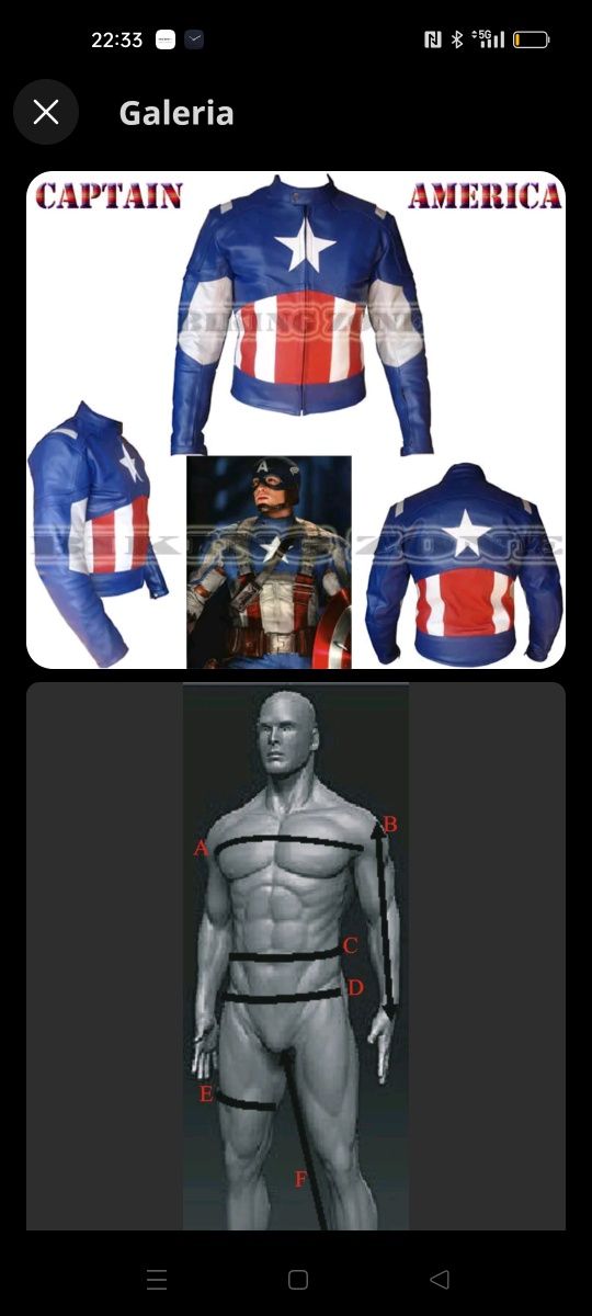 Kurtka motocyklowa skórzana Captain America