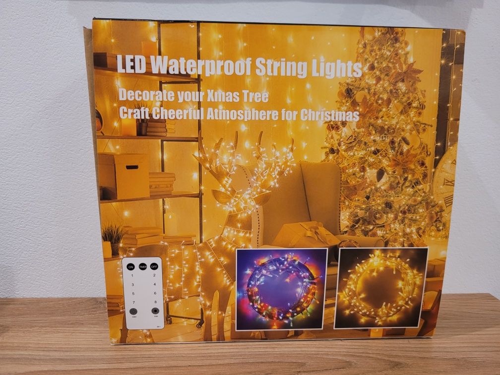 Łańcuch świetlny LED 40 m,400 diod LED, zewnątrz wewnątrz, 8 trybów i