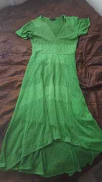 Oryginalna długa zielona sukienka letnia L Reserved