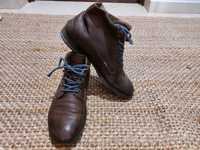 Skórzane buty męskie retro vintage trzewiki, botki r. 43