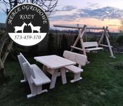 PROMKA! Drewniana huśtawka ogrodowa z grubych bali / Plac zabaw Stelaż