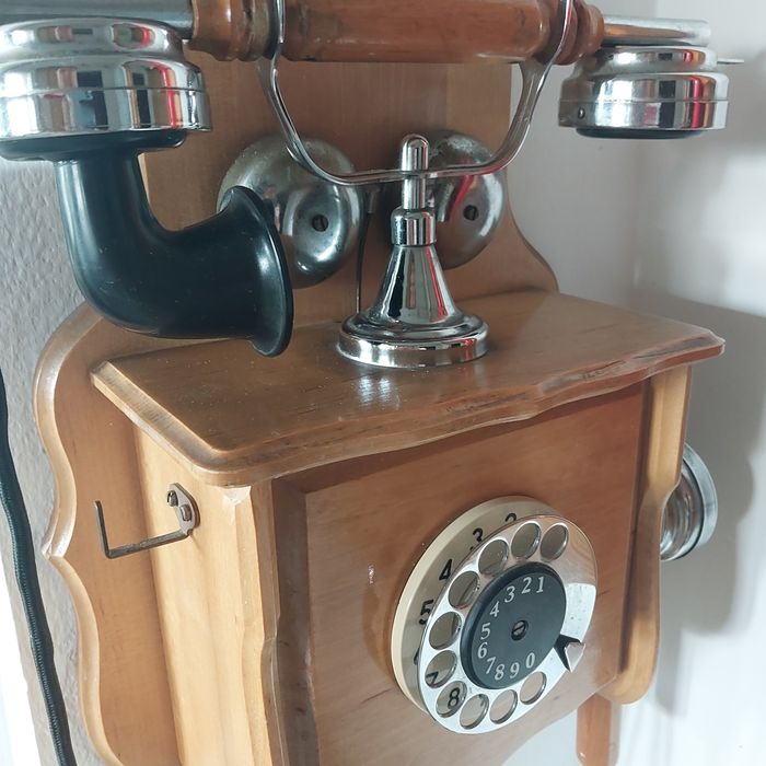 Telefon drewniany Baron  Prl Antyk