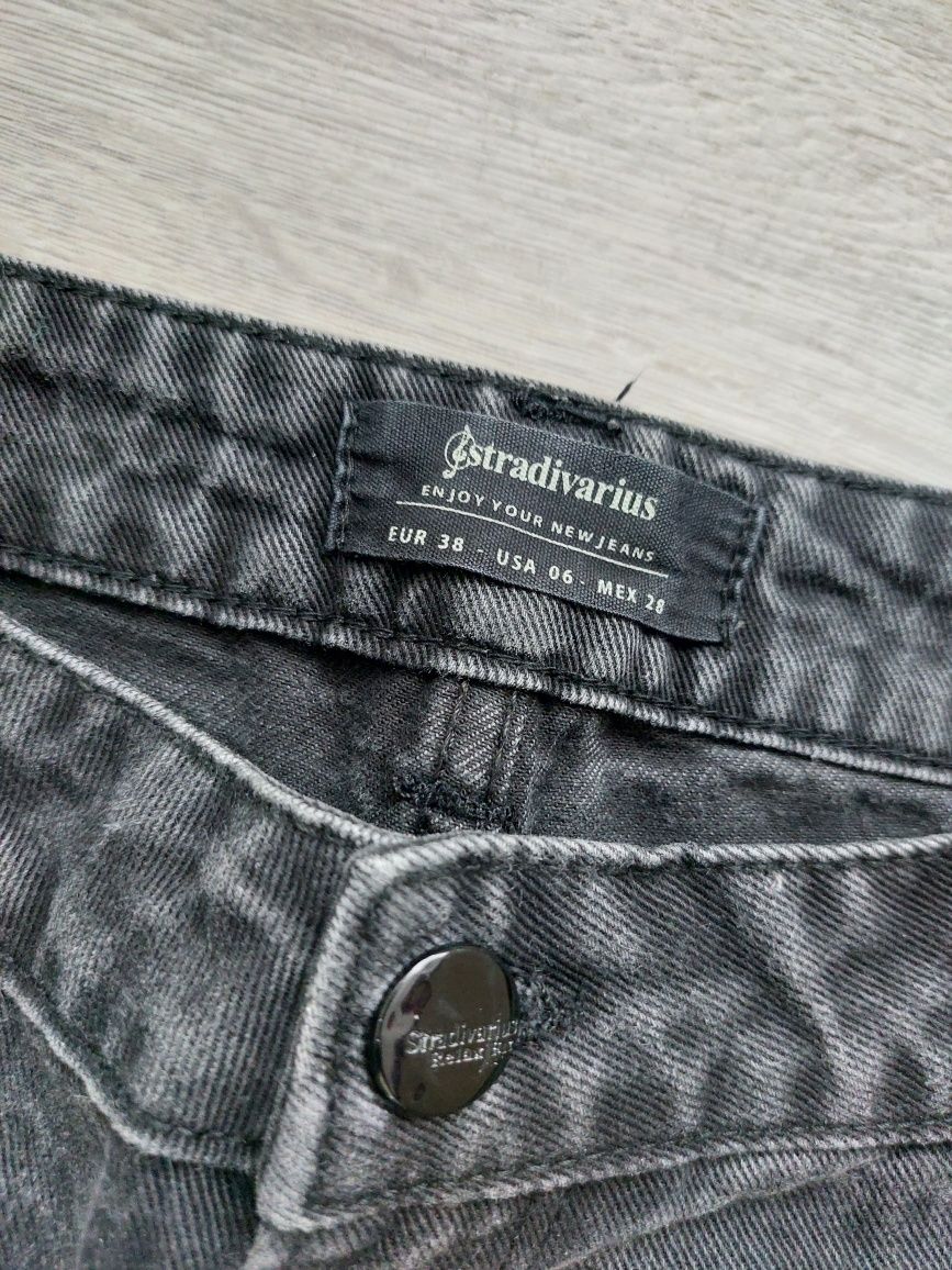 Stradivarius spodnie jeans przetarcia dziury 38