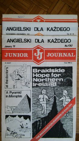 JUNIOR JOURNAL, Angielski dla Każdego, 3 numery z 1990 i 1991r. !!!