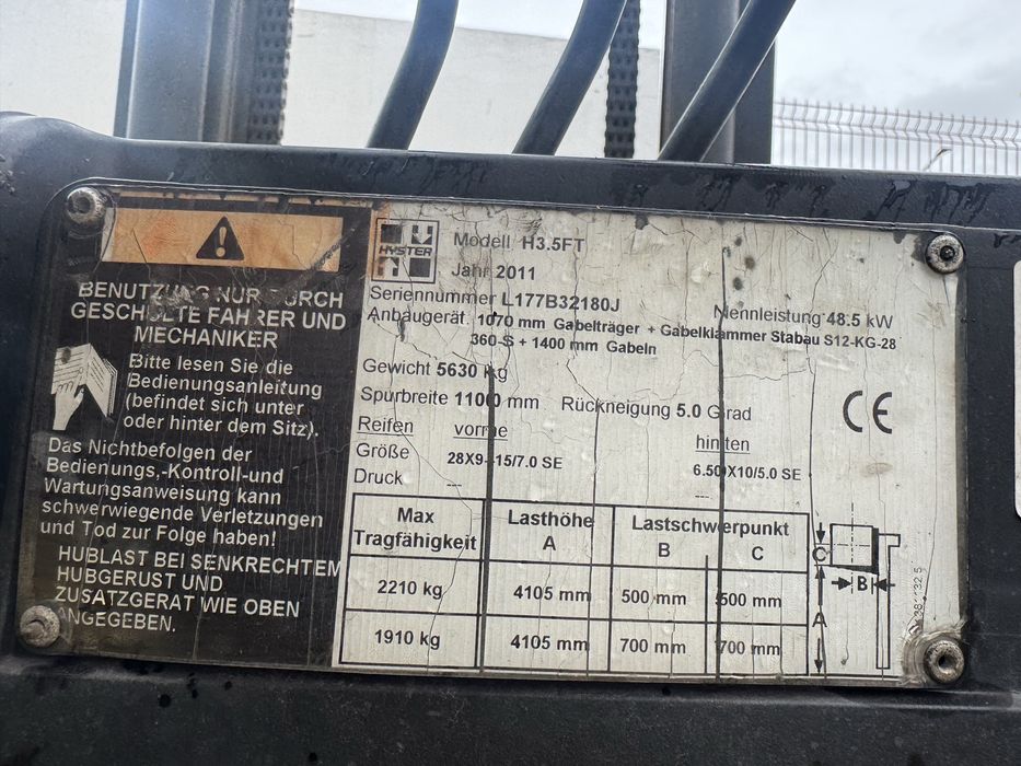 Empilhador Hyster 3.5t diesel usado