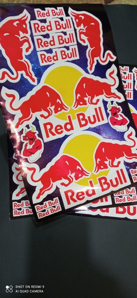 Наклейки стикеры журнальные red bull redbull Ред булл стикерпак