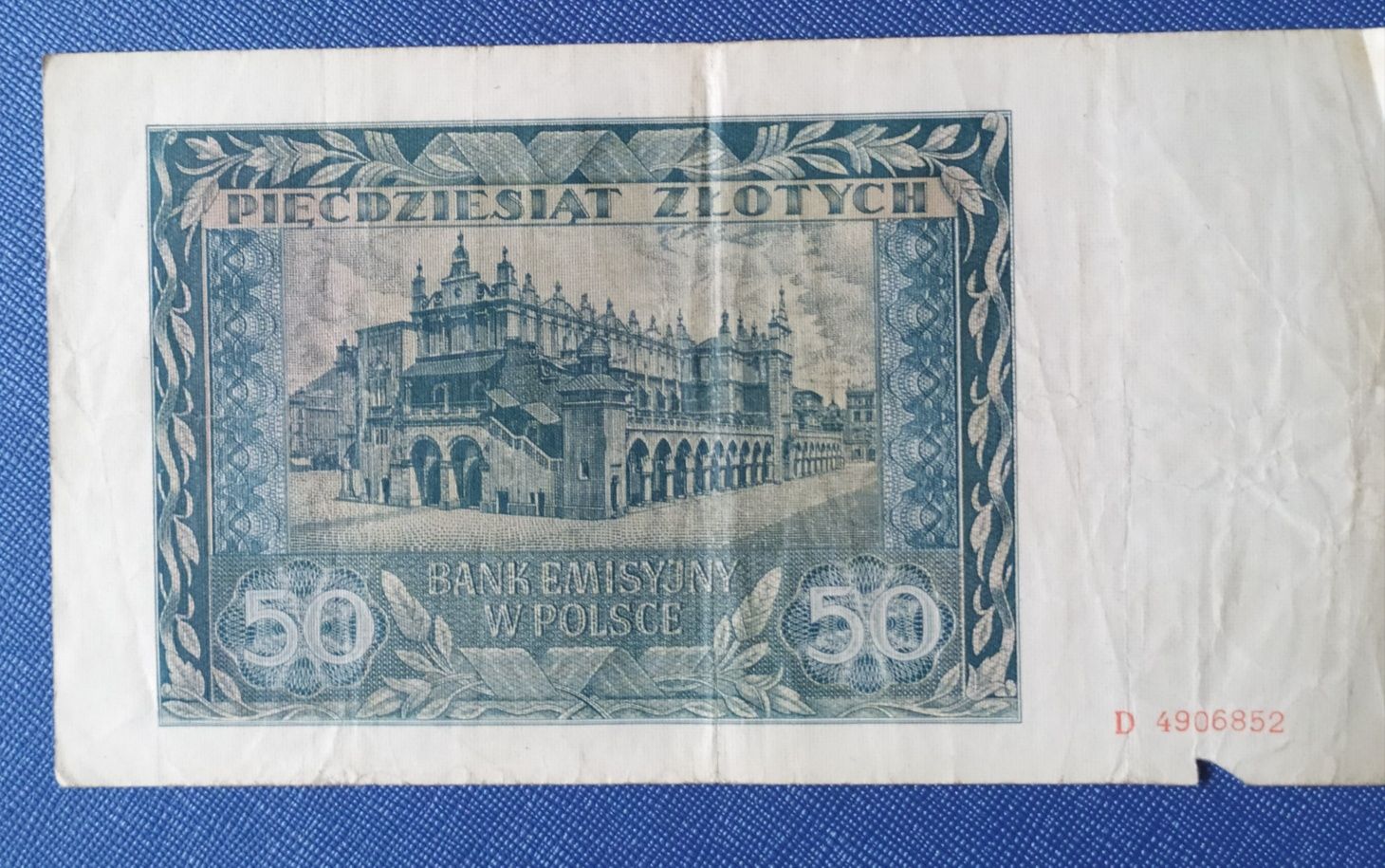 Stary polski banknot o nominale 50zł 1941