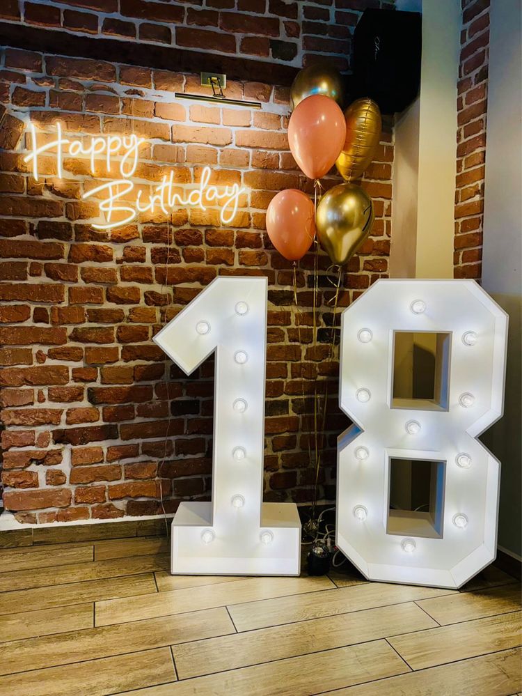 Neon Urodzinowy „Happy Birthday”/ Napisy świecące ledowe