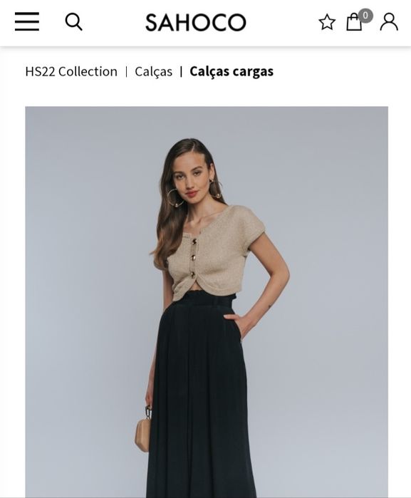 Calças cargo pretas Sahoco