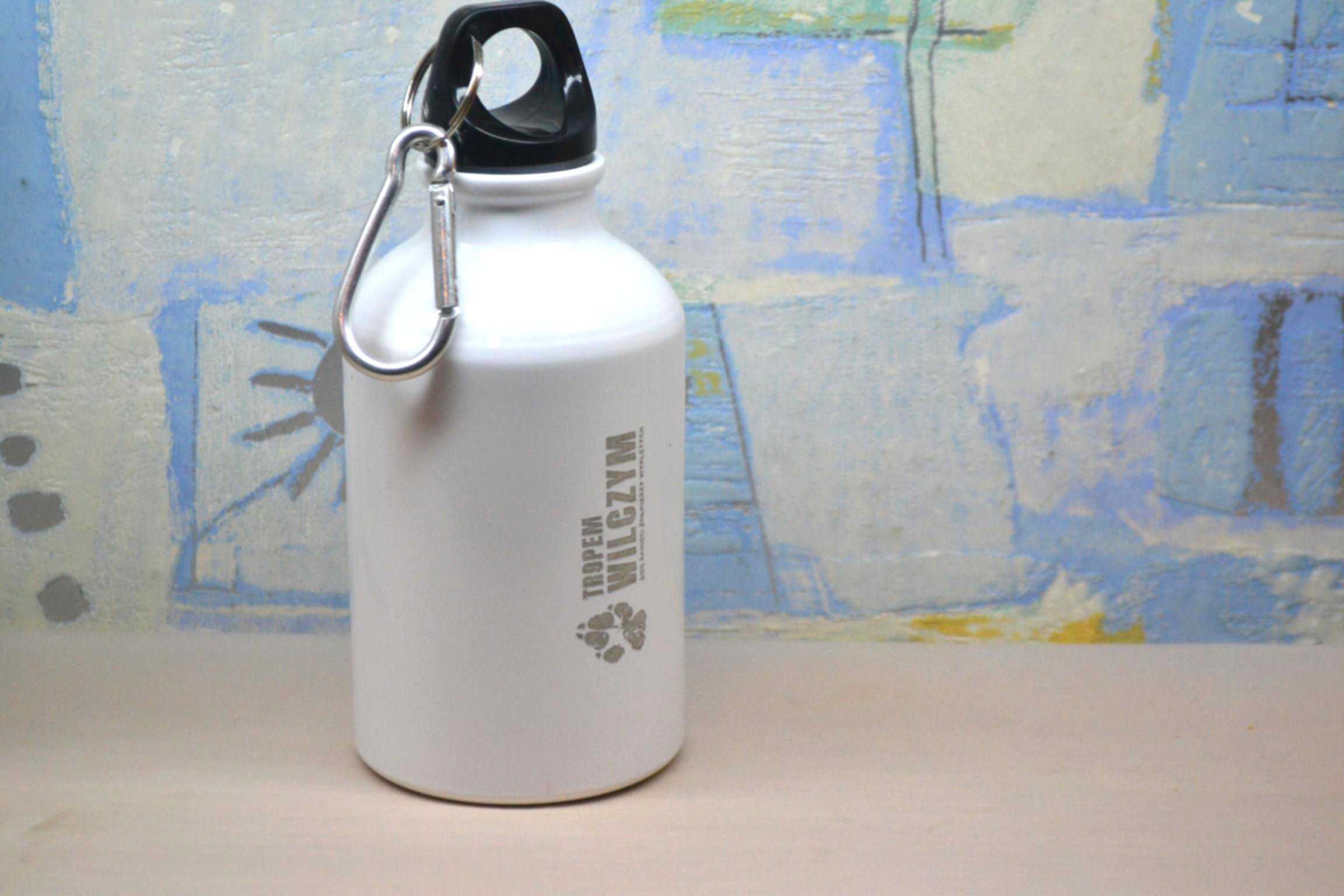 nowa butelka bidon 330ml aluminiowa ładna biała na prezent opakowanie